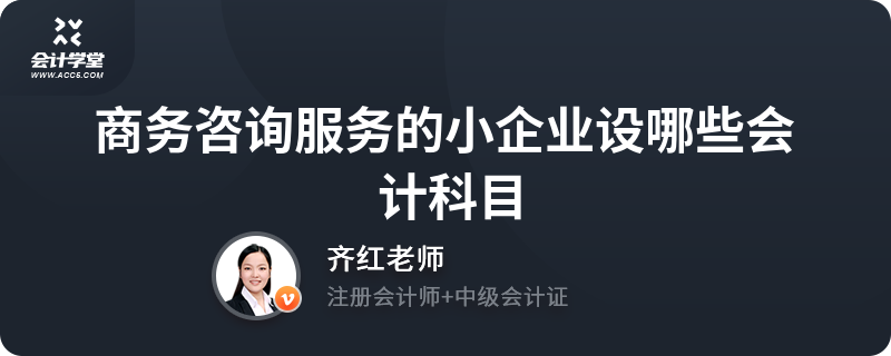 商务咨询服务小微企业会计科目设置指南